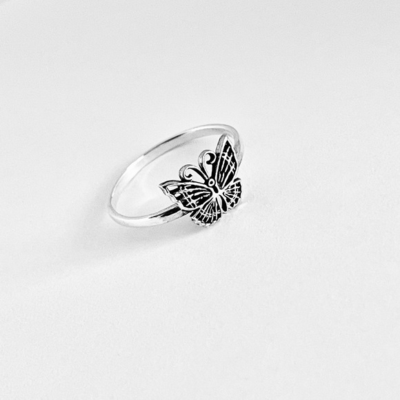 Sterling Silver Small Butterfly Ring, Silver Rings, Spirit Bug Jewelry, Insects - Picture 8 of 13